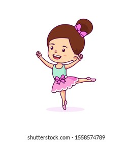 Cute Little Girl Ballerina Wear Tutu Stock Vector (Royalty Free ...