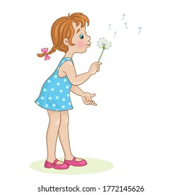 Cute little girl blowing