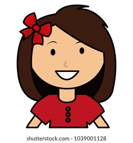 cute and little girl with bow