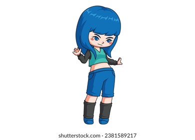 Cute Little Girl Cartoon Character Design