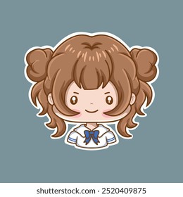 cute little girl cartoon character vector illustration design