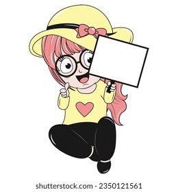 cute little girl cartoon illustration design