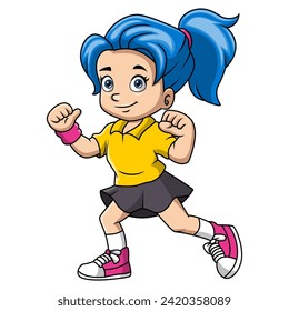 Cute little girl cartoon posing