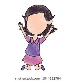 cute and little girl celebrating vector illustration design