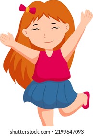 Cute Little Girl Character Design Illustration