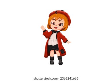 Cute Little Girl Character Illustration
