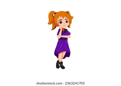 Cute Little Girl Character Illustration