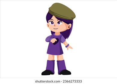 Cute Little Girl Character Illustration