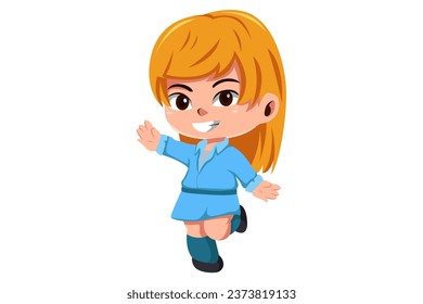 Cute Little Girl Character Illustration