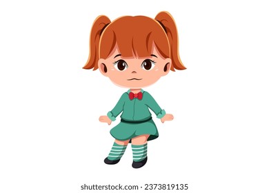 Cute Little Girl Character Illustration