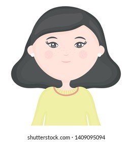 cute little girl character vector illustration