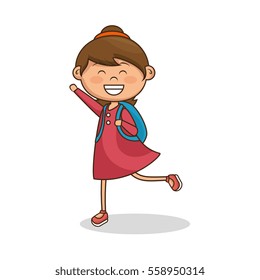 cute little girl character vector illustration design