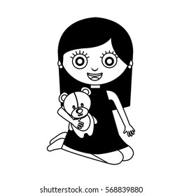 cute little girl character vector illustration design