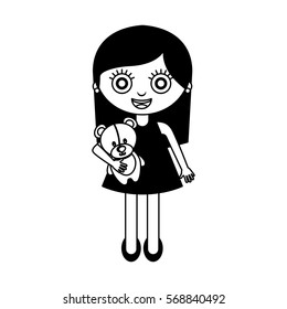 cute little girl character vector illustration design