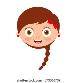 cute little girl character vector illustration design