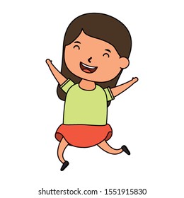 cute little girl comic character vector illustration design