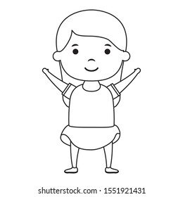 cute little girl comic character vector illustration design