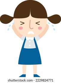 cute little girl with crying