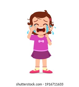 cute little girl with crying and tantrum expression