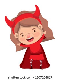cute little girl with devil costume