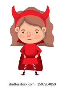 cute little girl with devil costume