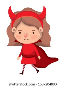 cute little girl with devil costume