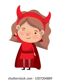 cute little girl with devil costume