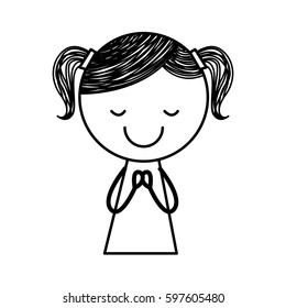 cute little girl drawing character vector illustration design