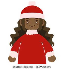 Cute little girl dressed as Santa - festive holiday character