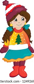 Cute little girl, dressed for winter