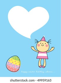 cute little girl easter greeting