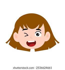 cute little girl for expression face