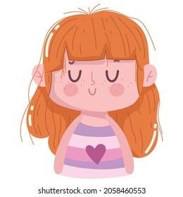 cute little girl flat icon