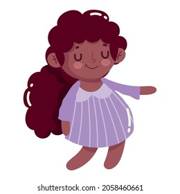 cute little girl flat icon