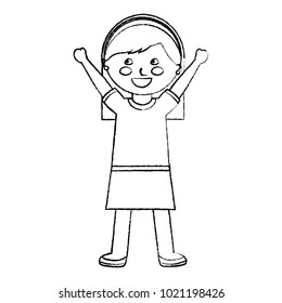 cute little girl happy character