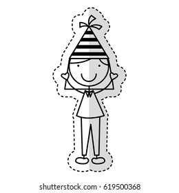 cute little girl with hat party character