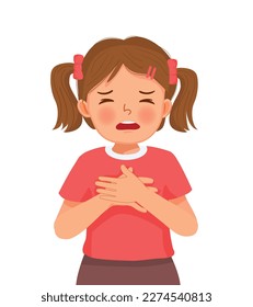 Cute little girl having difficulty breathing because of asthma attack - Shutterstock ID 2274540813