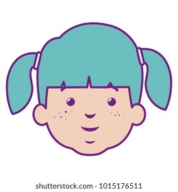 cute and little girl head