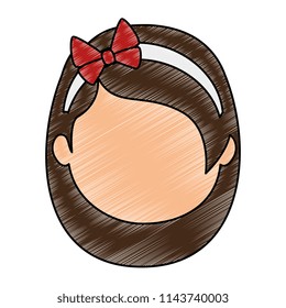 cute and little girl head character