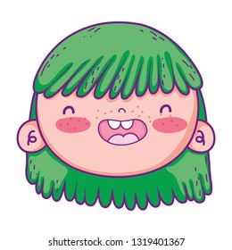 cute little girl head character