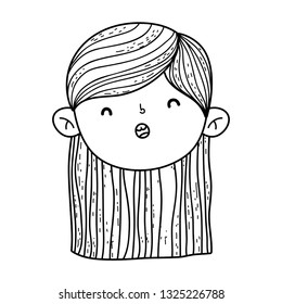 cute little girl head character