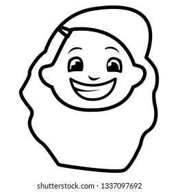 cute little girl head character