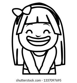 cute little girl head character