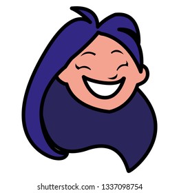 cute little girl head character