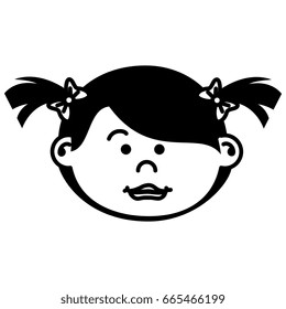 cute little girl head character