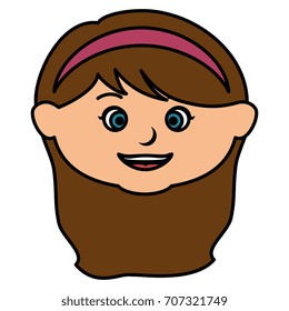 cute little girl head character
