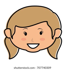 cute little girl head character
