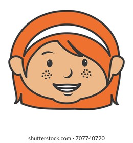 cute little girl head character