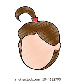 cute and little girl head vector illustration design