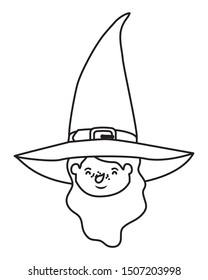 cute little girl head with witch costume